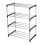 3X Stackable Small Shoe Rack, Entryway, Hallway and Closet Space Saving Storage and Organization (4-Tier, Black) 3
