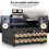 Dual Analog VU Meter Audio Switcher Box with Remote Control 2-Way Amplifier/Speaker Vintage 100W Max Power 2