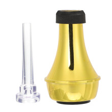 Golden Trumpet Practice Mute Silencer with Mouthpiece, Lightweight Straight Mute for Beginners