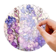 4PCS Acrylic Disc Pendant with Chain European Retro Pendant Colorful Flower Women'S Pendant Accessories YK290