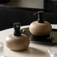 Stone-Textured Vintage Ceramic Dispenser,Press Bottle for Hand Soap, Shampoo, Conditioner for Bathroom and Kitchen