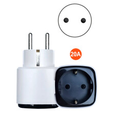 2X EU Tuya ZigBee Plug 20A Socket APP Remote Control Timing Monitor Power Consumption EU Plug