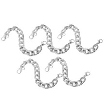 5Pcs Silver Iron Double-Head Chain for DIY Mobile Phone & Bag Accessories
