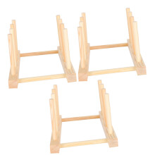 3Pack Kitchen Utensils Dish Draining Rack Wooden Shelf for Home Kitchen AU
