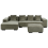 Beliani Corner Sofa LUNGO with Ottoman Corduroy Green Right Hand 4