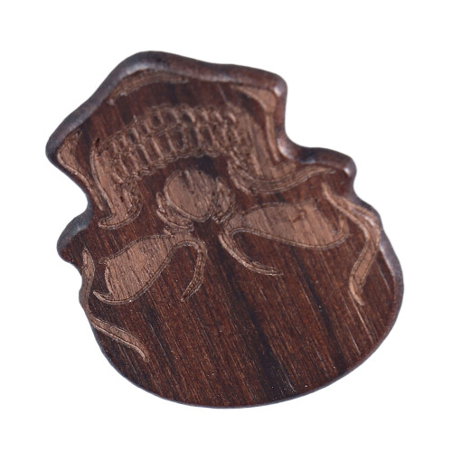 Horrible Solid Wood Skull Guitar Pick Type B Chacate Preto 1
