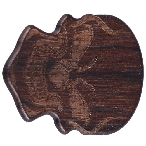 Horrible Solid Wood Skull Guitar Pick Type B Chacate Preto 2