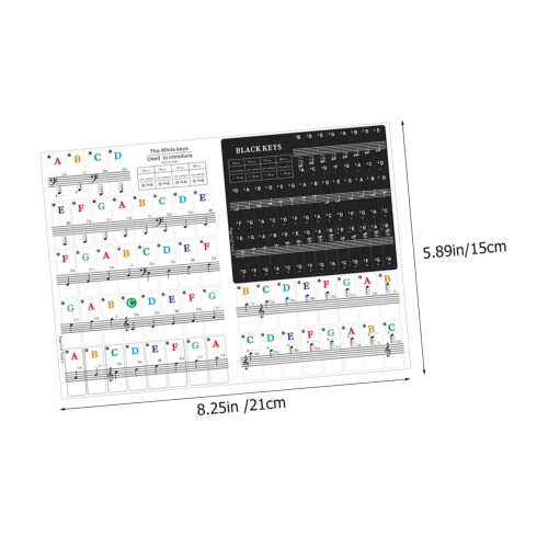 2 Sets Piano Keyboard Stickers with Key Note Labels for Beginners, Fast Learning and Error Reduction 1