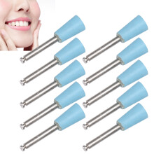10pcs Low Speed Dental Polishing Burs Cup Blue Alloy Rubber