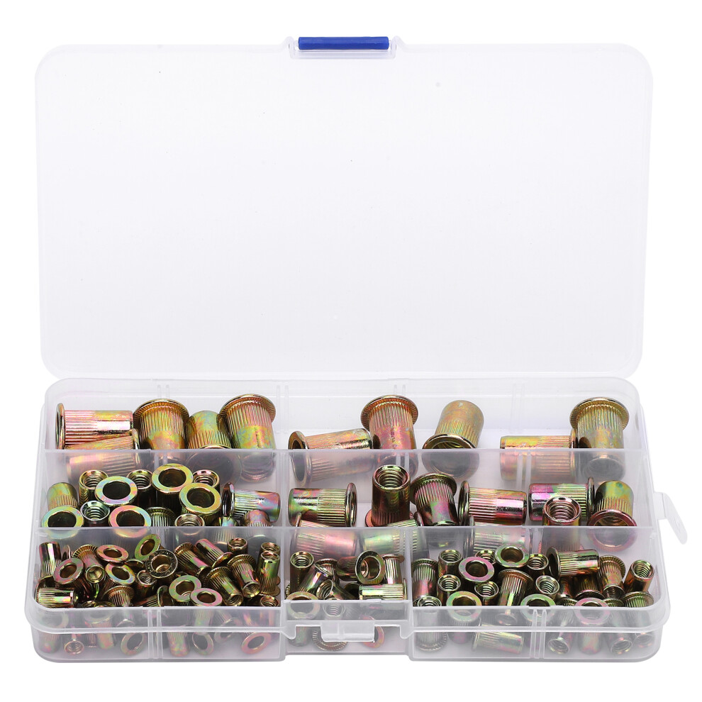 120Pcs Steel Rivet Nut Kit M4-M10 Colorplated Zinc Boxed 9371388987025