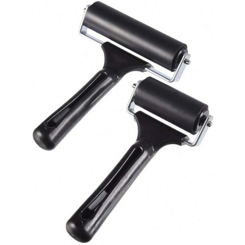 Gummivals, Set Om 2 (6 & 10 Cm), Ink Brayer Roller Perfekt för Utskrift, Tapeter, BlocktryckstäMpling 1
