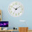 Silent Quartz Wall Clock 12in White Frame, Luminous, Battery Powered 12