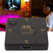 Interrupteur HDMI 3 en 1 Sortie 4K@30Hz Sélecteur Vidéo 3D pour PC, Console, TV