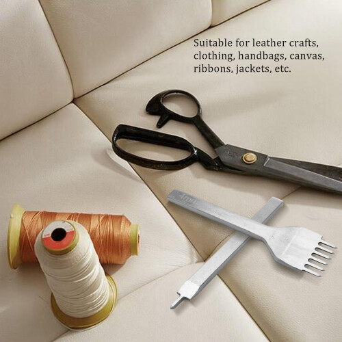 Leather Stitching Chisel Set, Lacing Stitching Punch, Stitching Groover Beveler and Sewing Needles, Leather Crafts Tool 1