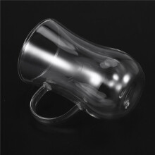 80Ml European Double Coffee Mug Heat-Resistant Double Glass Cappuccino Cup Milk Cup Juice Cup New Cafe Office with Handle