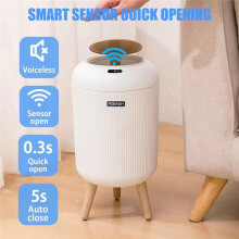 FEIDASH Automatic Trash Can with Lid, Small Plastic Trash Can, Motion Sensor Trash Can for Bedroom, Bathroom, Kitchen B
