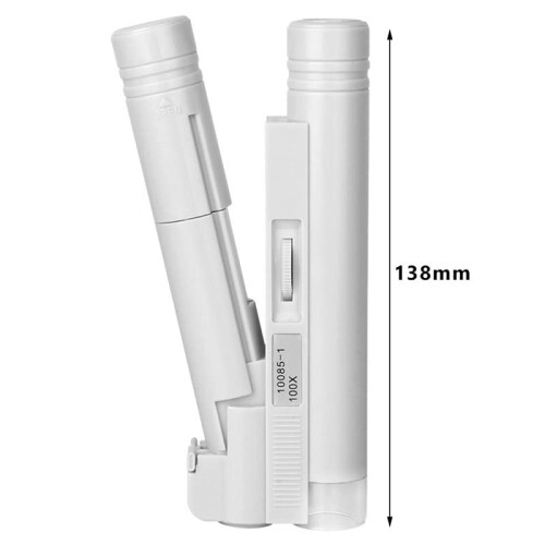 100X Pocket Microscope with LED Light, Handheld Mini Magnifier for Slides and Lab Field Use 1