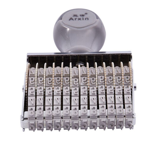 6X Arxin 12 Band Self Inking Rubber Stamps Numbering Machine, Grey White 2