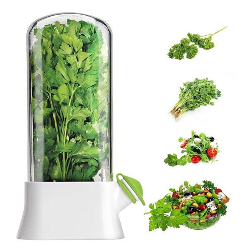 Fresh Herb Keeper For Refrigerator,Space Saving Cilantro Container For Fridge - Herb Saver For Cilantro, Mint Asparagus 1