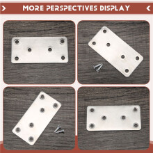 6 PCS Mending Plates Straight Brace Brackets Heavy Duty Flat Bracket Stainless Steel Repair Plates for Furniture Wood