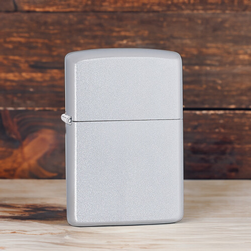 Zippo Zippo Classic Satin Chrome Windproof Flame Lighter Genuine Smokers Accessory 1