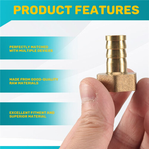 12mm Hose Barb 1/2BSP Female Thread Quick Joint Connector Adapter Gold 2