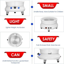 Electric Pottery Wheel Machine,Forming Machine DIY with Basin 13cm Pottery Plate for Ceramic Working Clay Crafts US Plug