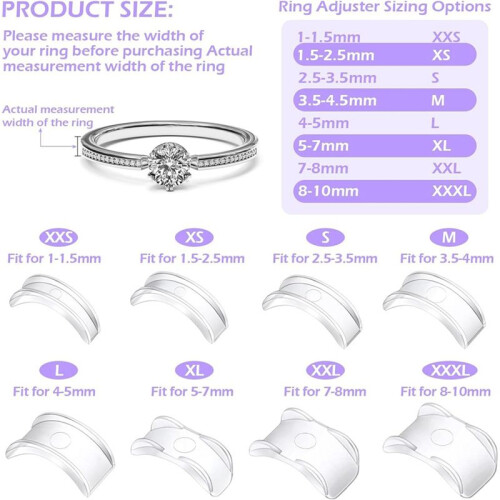 Sizer Adjuster for Loose Rings with  Size Measuring Tool,Plug-in  Guards Tightener  Size Adjuster Set 1