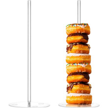 4 Pieces Acrylic Donut Stands Clear Bagels 5.9 Inch Round Stand Holder Doughnut Dessert Stand Table for Christmas Party