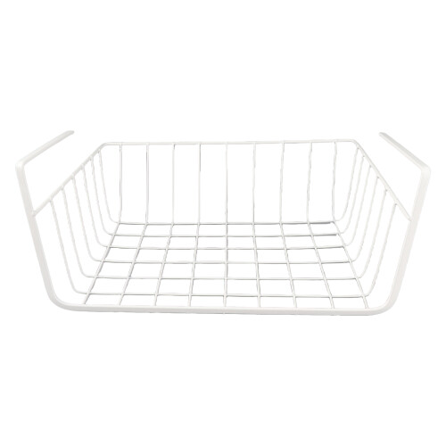 Under Shelf Storage Basket M White Iron Wire 1