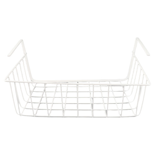 Under Shelf Storage Basket M White Iron Wire 2