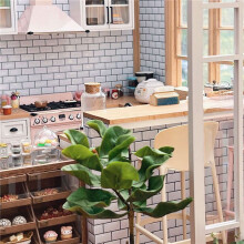 3X Maßstab 1/6 oder 1/12 Miniatur-Puppenhaus-Fliesenaufkleber OB11 Puppenhaus-Tapeten-Möbeldekoration, Rechteckig, Weiß