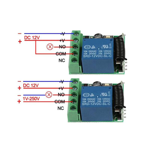 10PCS  12V Single Channel 433 MHZ Wireless  Control Board Remote Control Relay Transmitter Button Module