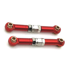 4x Aluminium-Vorderlenkgestänge für MJX 1/14 14209 14210 RC-Auto-Upgrade-Teile, Rot