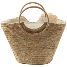 2X Frauen Stroh Handtasche Blume Gewebt Sommer Strand Crossbody Handtasche Tasche Basket Kaeufer Geldbeutel