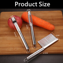6 StüCke Edelstahl KüChen Gadget Set Obst Messer Entkernungs GeräT Schnitz Messer Wassermelone Grab LöFfel Kartoffel SchäLen