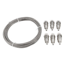 2 Set 10M Stainless Steel Wire Rope Coated Steel Cable Adjustable Curtain Rope Lamp Suspension Picture Wire for Hanging