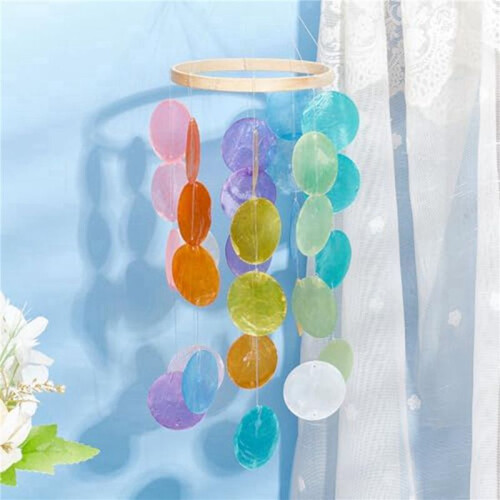 2Conjunto 2 Polegadas Rodada Fatiado Capiz Shell Disc Sea Shell Coin Bead Connector com Furos Duplos de 1,5 mm para Artesanato 1