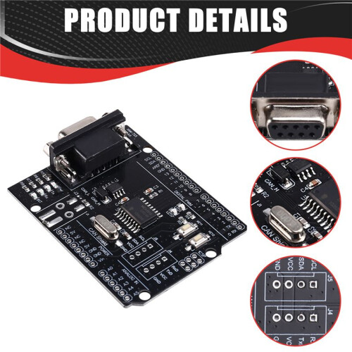 MCP2515 CAN-Bus-Shieldboardmodule SUB-D-Connector Standaard UART IIC SPI LED-Indicatorcontroller CAN 4,8-5,2 V 1