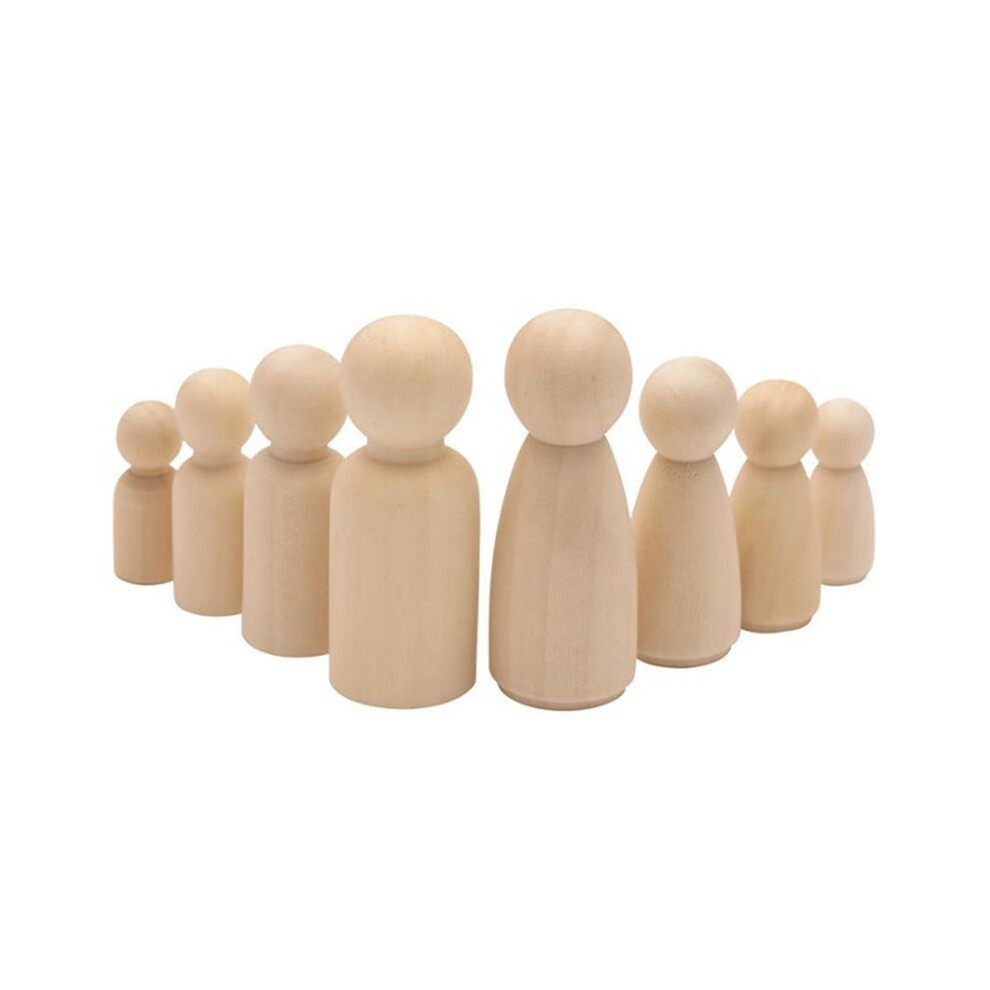 Wooden Peg Dolls, 112Pcs Unfinished Decorative Diy Angel Tiny Doll Bodies Painted Natural Wooden People With Hats 6032505127542