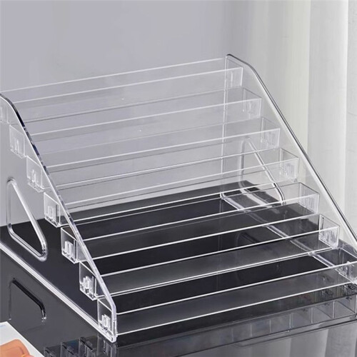 Multi-Layer Ladder Rack Storage Rack Cosmetic Lipstick Display Rack Transparent Storage Box 2