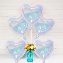 24PCS Laser Transparent Foil Balloon Star Heart Helium Air Globos for Kids Adult Birthday Wedding Baby Shower Decoration