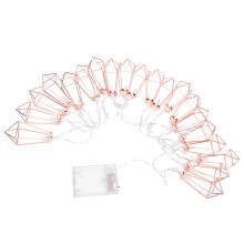 20LED Rose Gold Geometric String Lights for Indoor Decor, 3AA Batteries