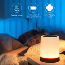 Touch-Control-Nachtlicht am Nachttisch USB-aufladbar 3W RGB &amp; Warmweiß