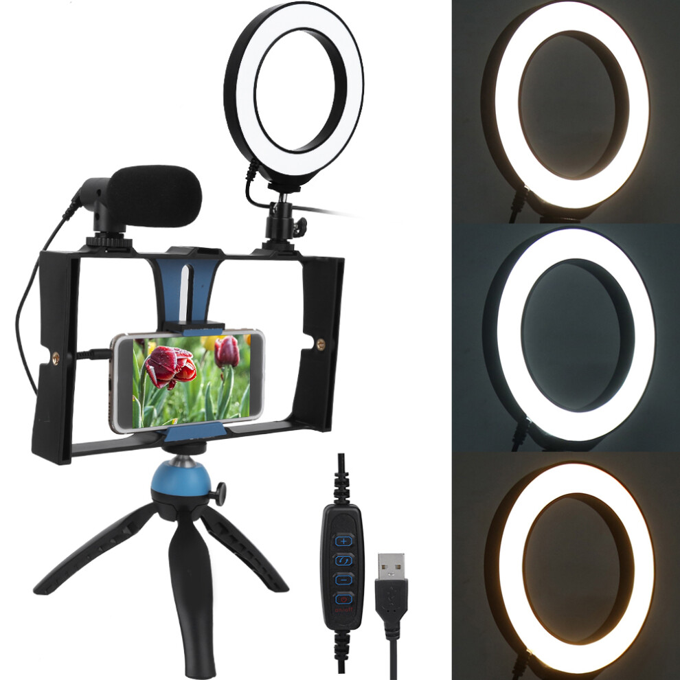 Mobile Phone Cage Kit With Fill Microphone & Tripod, 4.2Â11Cm Light 8731388990615