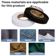 6 Rolls White Black Double Sided Sewing Accessory Adhesive Tape Cloth Apparel Fusible Interlining Iron Melt Omentum