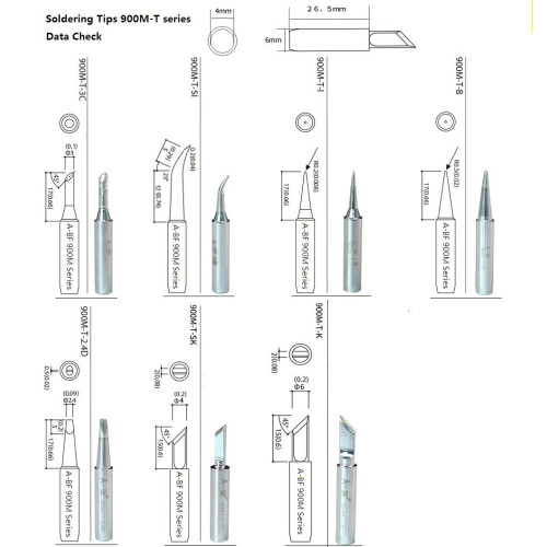 10pcs 900M-T Soldering Iron Tips Silver 2