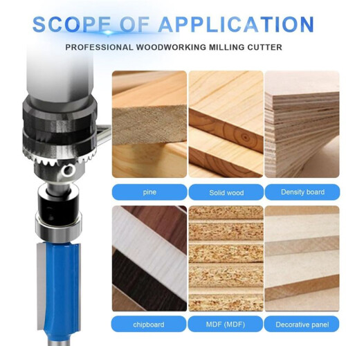 10PCS Router Bits, Including 4 Flush Trim Router Bits 1/4 Shank, 4 Pattern Flush Trim Router Bits with 2 Impact Bits Et 2