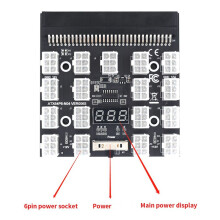 2X Breakout Board 17 Port 6Pin LED Anzeige Power Modul Server Karten Adapter für 1200W 750W Netzteil GPU Miner Mining BTC ETH