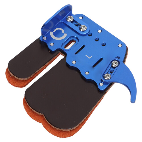 Blauer Lederbogen-Archer-Fingertab für die rechte Hand, 20-21 cm Handfläche 1